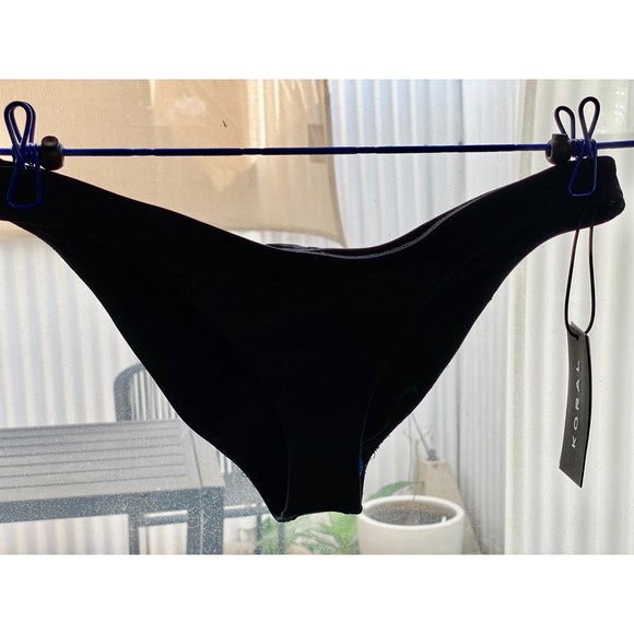 NWT Koral Evanesce Matte Black Bikini Bottom Size M - Picture 1 of 4
